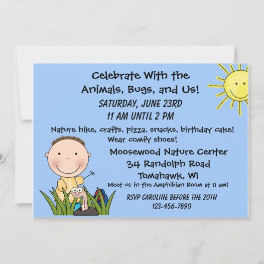 Invitation customisée d'anniversaire de hausse de (Dos)