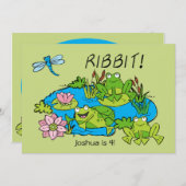 Invitation customisée d'anniversaire d'étang de (Devant / Derrière)