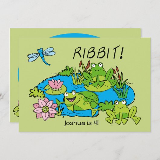 Invitation customisée d'anniversaire d'étang de (Devant / Derrière)