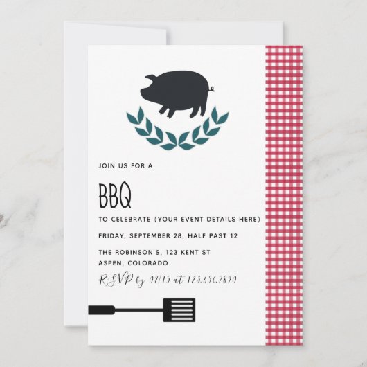 Invitation customisée du BBQ Party (Devant)