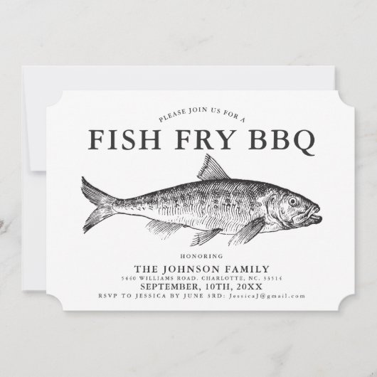 Invitation Customisée pour le poisson minimal de l (Devant)