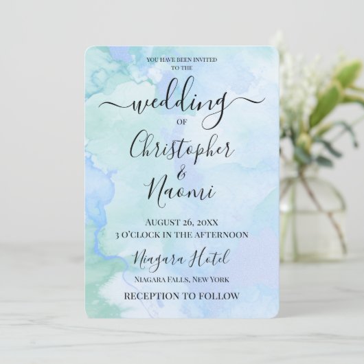 Invitation Customiser cet Arrière - plan d'aquarelle (Debout devant)