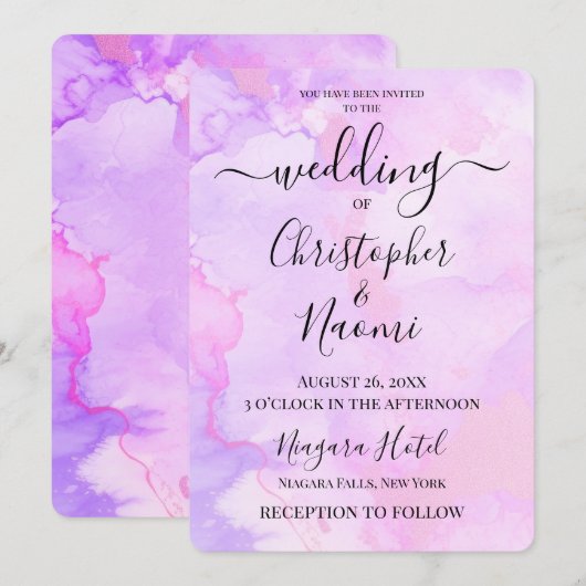 Invitation Customiser cet Arrière - plan d'aquarelle (Devant / Derrière)