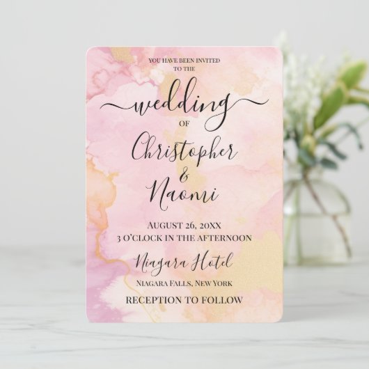 Invitation Customiser cet Arrière - plan d'aquarelle (Debout devant)