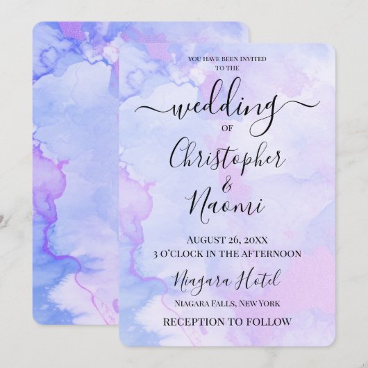 Invitation Customiser cet Arrière - plan d'aquarelle (Devant / Derrière)