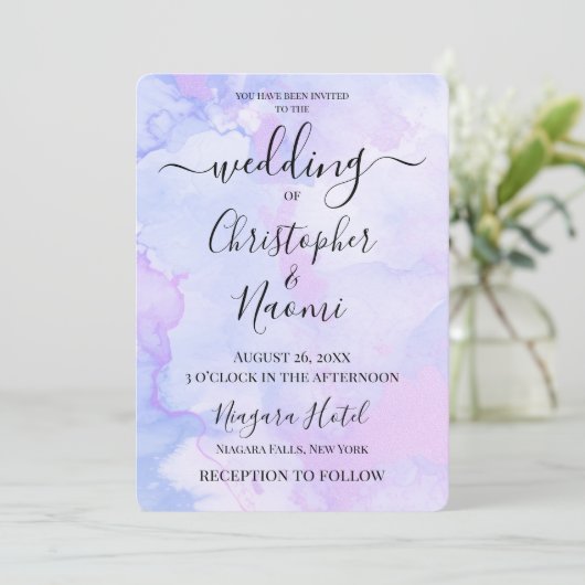 Invitation Customiser cet Arrière - plan d'aquarelle (Debout devant)