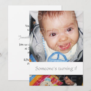 Invitation Customisez-le avec votre bébé photo Anniversaire I
