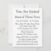 Invitation Customisez TOUTE L'invitation des textes (avant et (Dos)