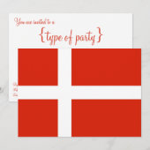 Invitation Customisez votre Dannebrog ! Party l'invitation (Devant / Derrière)