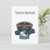 Invitation Customisez votre logo nommé de gymnase de forme (Debout devant)