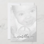 Invitation Customisez votre nom de photo noir blanc (Dos)