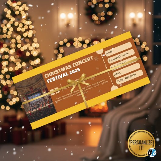 Invitation Customizable Christmas Concert Festival Gift TickT