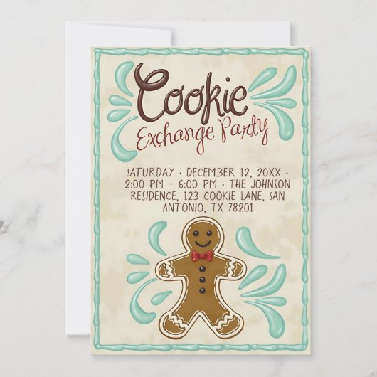 Invitation Customizable Christmas Cookie Exchange Party  (Devant)