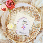 Invitation Customizable Floral Minimalist Milestone Birthday