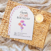 Invitation Customizable Floral Minimalist Milestone Birthday