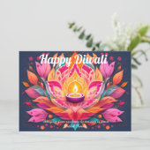 Invitation Customizable Petals Aglow Diwali Card (Debout devant)