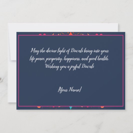 Invitation Customizable Petals Aglow Diwali Card (Dos)