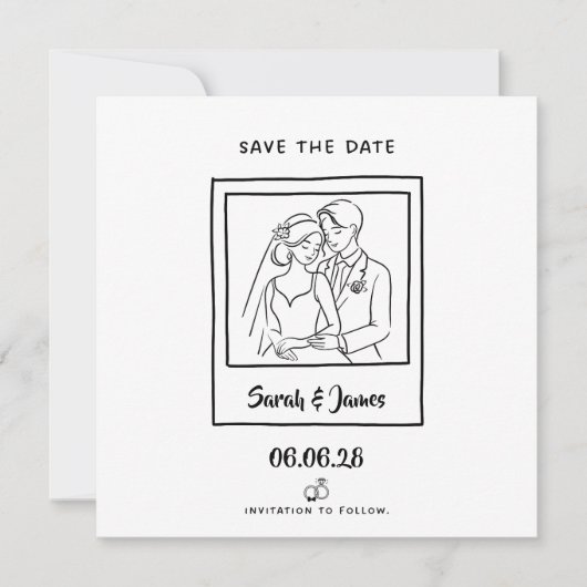 Invitation Customizable Save the Date  Bride groom (Devant)