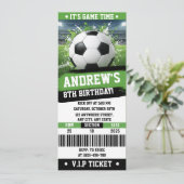 Invitation Customizable Soccer Printable Ticket Birthday (Debout devant)