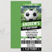 Invitation Customizable Soccer Printable Ticket Birthday (Devant / Derrière)