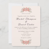 Invitation Customized Blush Pink Garden Floral Wedding  (Devant)