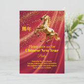 Invitation Customized Red & Gold Festive Chinese New Year  (Debout devant)