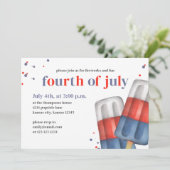 Invitation Cute 4 juillet Fête d'été Custom (Debout devant)