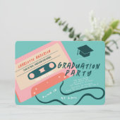 Invitation Cute 80's Pink Cassette Tape Musique (Debout devant)