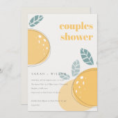 Invitation Cute Abstrait Citron Fruité Bold Couples Douche Co (Devant / Derrière)