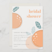 Invitation Cute Abstraite Orange Fruity Bold Fête des mariées (Devant / Derrière)