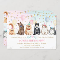 Cute adorable Chats Pawty Balloons Anniversaire I
