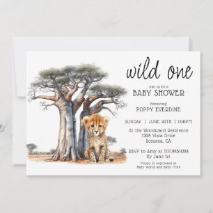 Invitation Cute African Savannah Wild One Boy Baby shower