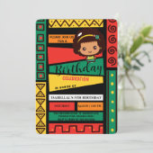 Invitation Cute afro afro-américaine filles fête d'anniversai (Debout devant)