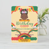 Invitation Cute afro licorne Africaine amérique filles Annive (Debout devant)