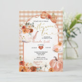 Invitation Cute Afternoon Tea party Bow Citrouille Fête des m (Debout devant)