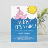 Invitation Cute Ahoy C'est une fille Nautique (Debout devant)