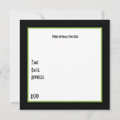 Invitation Cute ajouter nom pizza dinosaur fête (Dos)