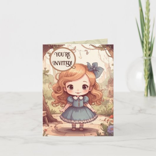 Invitation Cute Alice au pays des merveilles (Devant)