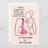 Invitation Cute Amusante Soirée Florale Rose (Devant / Derrière)