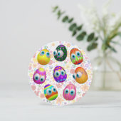 Invitation Cute and Funny Easter Eggs Cartoon (Debout devant)