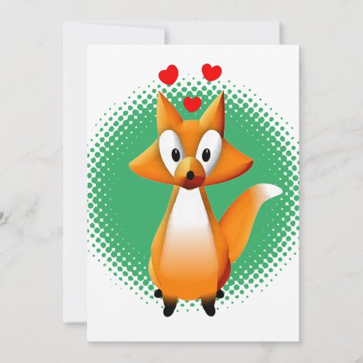 Invitation Cute animal caricature Fox (Devant)