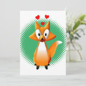 Invitation Cute animal caricature Fox (Debout devant)