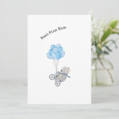 Invitation Cute Animal on A Bike With Blue Balloons (Debout devant)