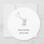 Invitation Cute Animal Watercolor Elephant Hearts Card (Devant)