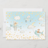 Invitation Cute Animals Avion Stars Sky Birthday Boy Photo (Dos)