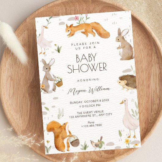 Invitation Cute animals baby shower