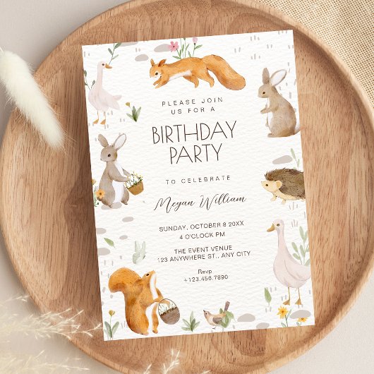 Invitation Cute animals birthday