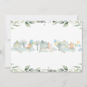 Invitation Cute Animals Voitures Baby shower vert Garçon (Dos)