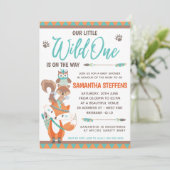 Invitation Cute Animaux Totem Wild Un Baby shower (Debout devant)