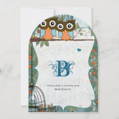 Invitation Cute Aqua Blue Owl Épouse Mon meilleur ami Mariage (Dos)